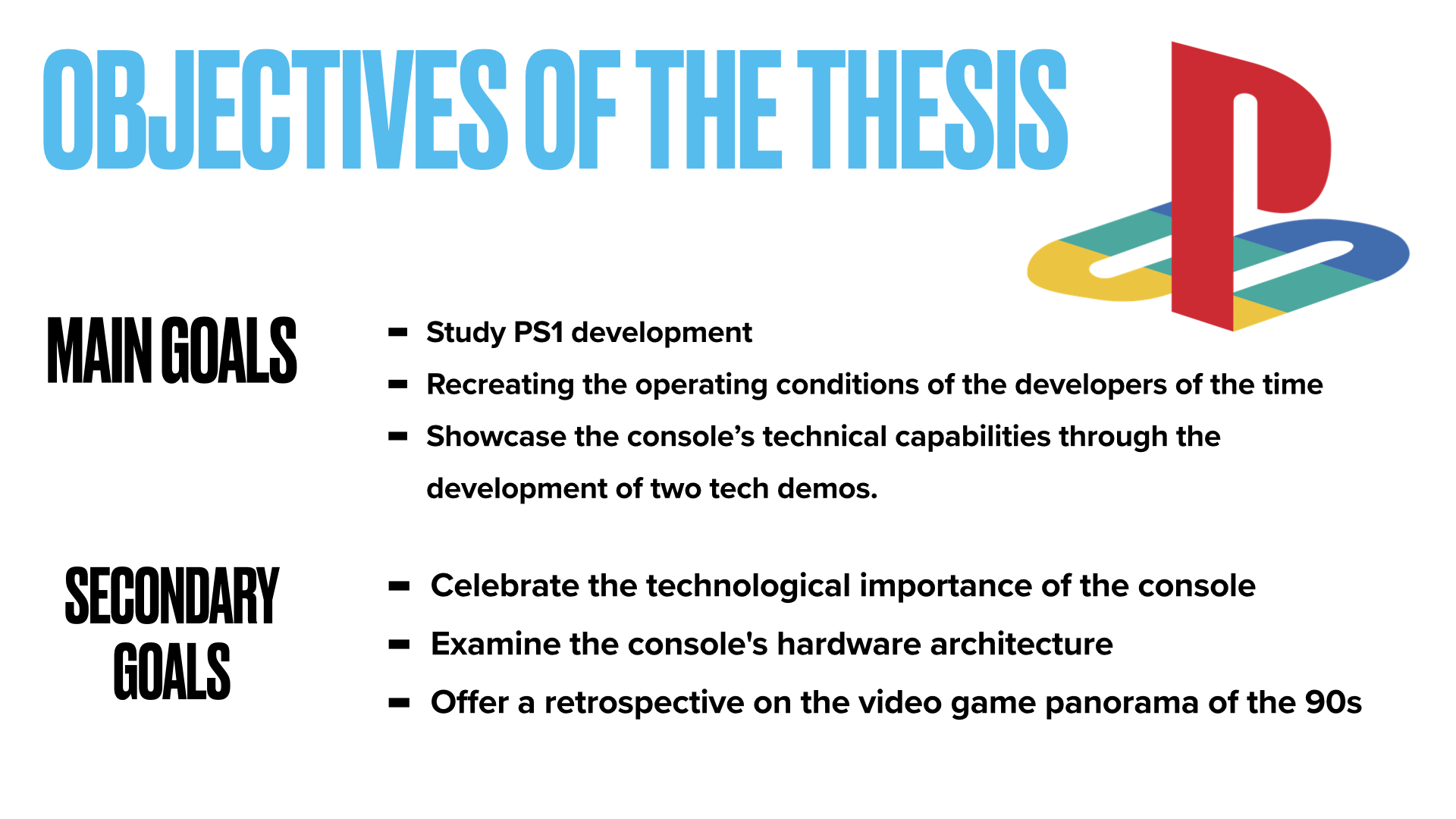 Slide about thesis objectives